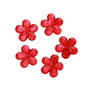 Декоративные бусины цветы красные 2,1 см 20 шт