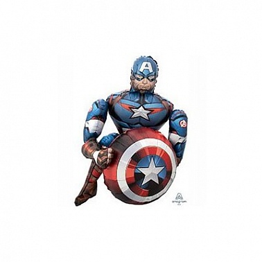 Шар Фигура ходячий фольга Капитан Америка в упаковке