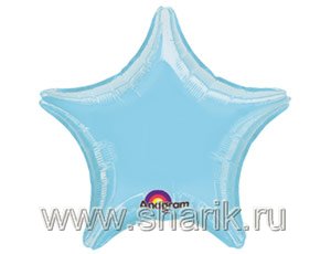 Шар фольга без рисунка Звезда 19" Пастель голубой (AN)