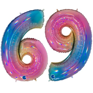 Шар цифра 6/9 Переливы 102см (GR)