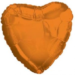Шар фольга без рисунка Сердце 18" оранжевое (CTI)