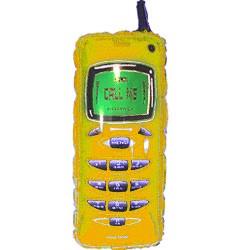 Шар фольга Фигура Телефон желтый (FM)G36