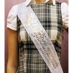 Лента Первоклассник белая шелк 1 шт
