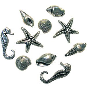 Декоративные подвески Морские серебрянные 20 шт