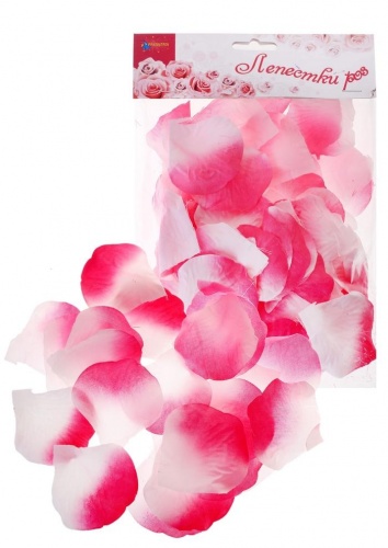 Лепестки роз 2 цвета бело-розовые 1 шт