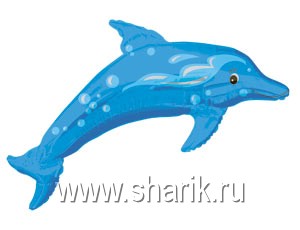 Шар фольга Фигура Дельфин голубой Street (AN)G36