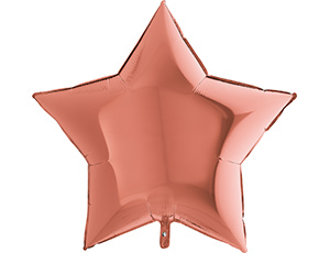 Шар фольга без рисунка Звезда 36" метал Розовое золото (Gr)