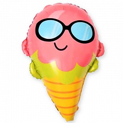 Шар фольга фигура Мороженое в очках (FL)