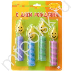Свечи Пати Бум Огоньки 8 см 4 шт