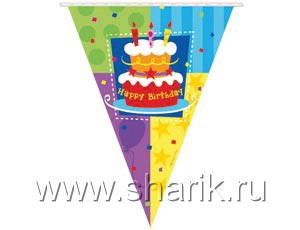 Гирлянда-вымпел МИКС 7*5см 4м 1 шт