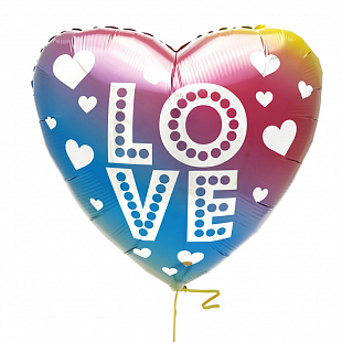 Шар фольга Сердце 18" LOVE градиент (FM)