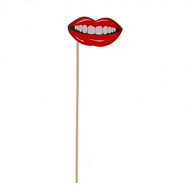 Фотобутафория на палочке Голливудская улыбка 3,4 × 7,4 см 1 шт