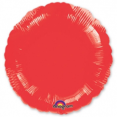 Шар фольга без рисунка Круг 18" красный (AN)