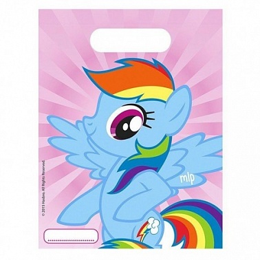 P Пакеты подарочные "Моя маленькая Пони" / Rainbow Pony / 17*23 см / набор 6 шт. / (Китай)