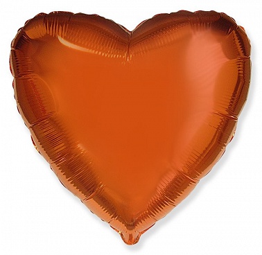 Шар фольга без рисунка Сердце 18" оранжевое (FM)