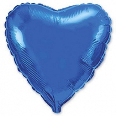 Шар фольга без рисунка Сердце 9" синий (FM)