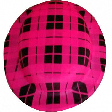 Шляпа пластик котелок клетка розовая
