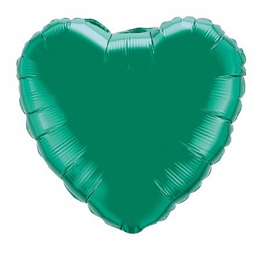 Шар фольга без рисунка Сердце 9" зеленый (FM)