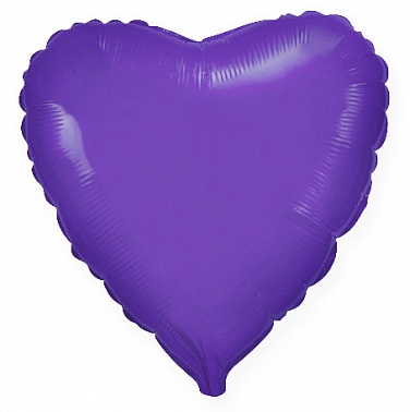 Шар фольга без рисунка Сердце 18" фиолетовый (FM)