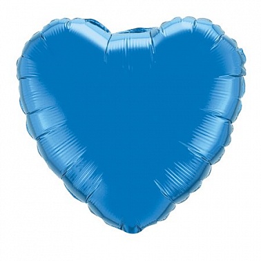 Шар фольга без рисунка Сердце 4" синий (FM)