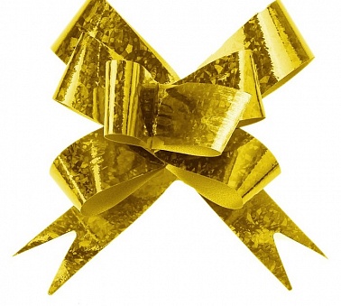 Бант-бабочка №1,8 голография золото