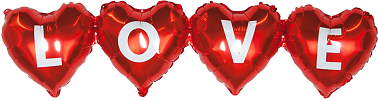 Гирлянда сердце 9" LOVE красное (FL)