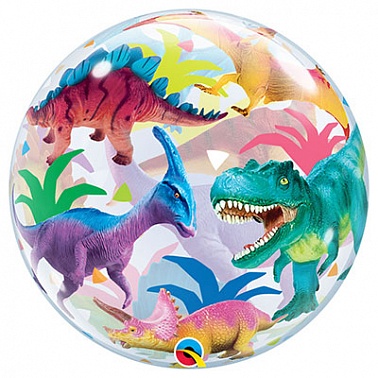 П BUBBLE 22"Динозавры разноцветные