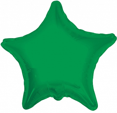 Шар фольга без рисунка Звезда 19" Металлик зеленый (AN)