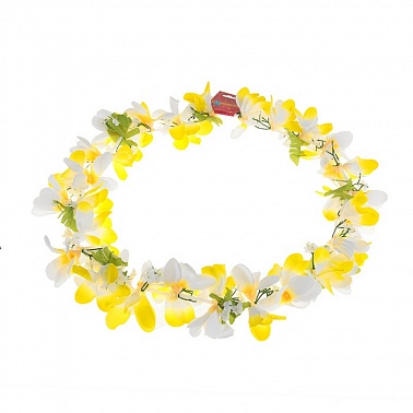 Гавайское ожерелье Лепестки Ромашки бело-желтые 1 шт