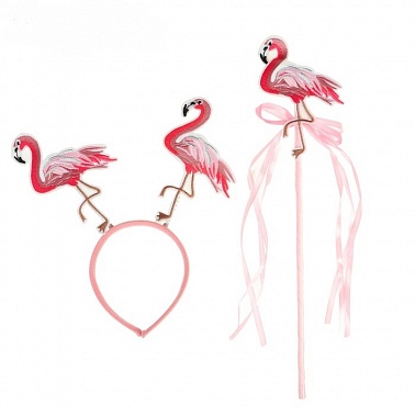 Карнавальный набор "фламинго" 2 предмета: ободок, жезл