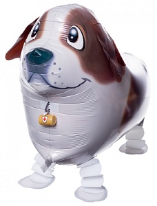 Шар (24''/61 см) Ходячая Фигура, Собака, Коричневый, 1 шт.