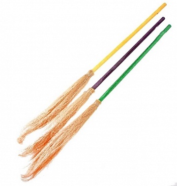 Метла Бабы-Яги цветная ручка 100см