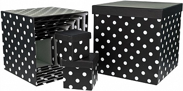Коробка куб, Черная белые точки №4