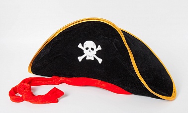 Шляпа Пиратская с красной лентой детская