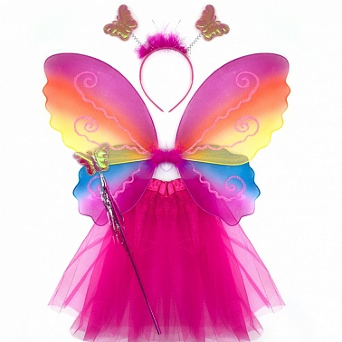 Набор Феи (юбка, крылья, ободок, волшебная палочка) разноцветный