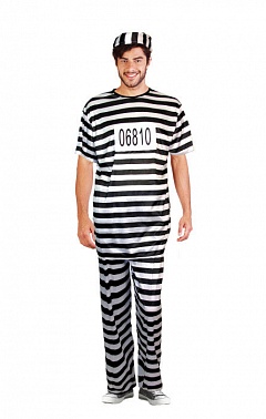 Костюм "Заключенный" (головной убор,рубашка,штаны) размер 50 Взрослый