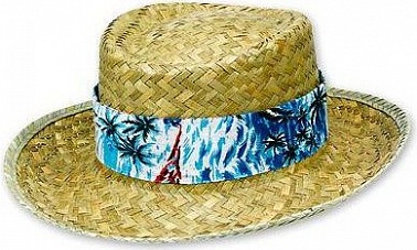 Шляпа Гаваи соломенная с цветной лентой 1 шт