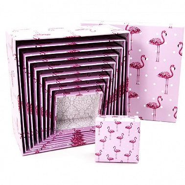 Коробка Грация фламинго розовый №7