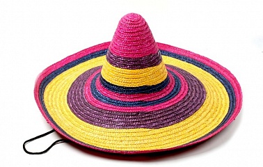 Шляпа Самбреро многоцветная высокая 1 шт