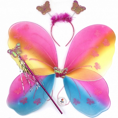 Набор Фея (крылья, ободок, волшебная палочка) разноцветный