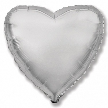 Шар фольга без рисунка Сердце 18" серебро (AN)
