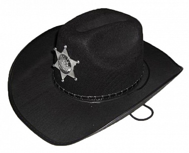 Шляпа Шериф черная 1 шт