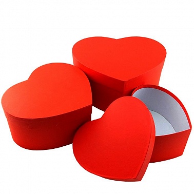 Коробка Сердце, однотонный красный №3