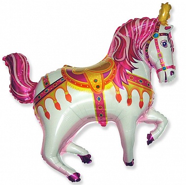 Шар фольга Фигура Лошадь цирковая розовая (FM)G36