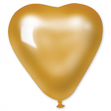 Шар Сердце 10" Металлик золотое 100 шт (Ит)