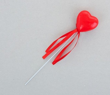 Сердце сувенирное на палочке глянец d=4,5 см, красный 852895