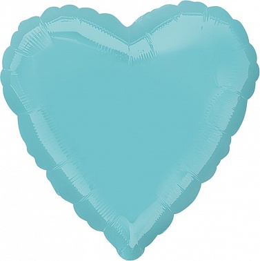 Шар фольга без рисунка Сердце 18" пастель голубой (AG)