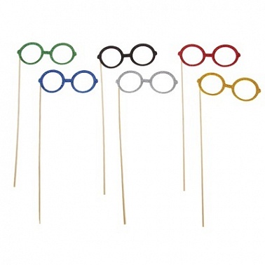 Аксессуар на палочке Очки круглые 1 шт