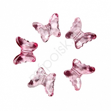 Декоративные бусины бабочки розовые 20 шт