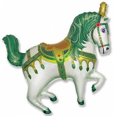 Шар фольга Фигура Лошадь цирковая зеленая (FM)G36